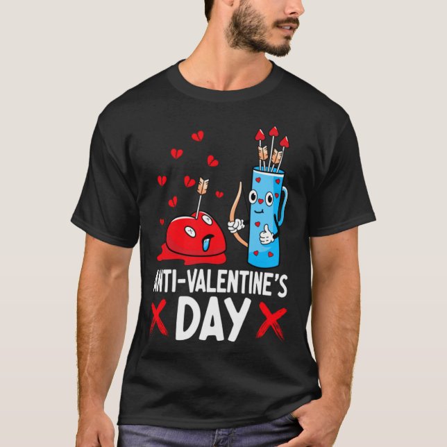 Anti Valentines Day Valentines Day Arrows Single  T-Shirt (Front)