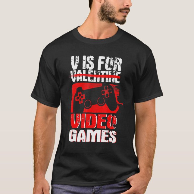 Anti Valentines Day Video Games Gamer Boys  Men T-Shirt (Front)