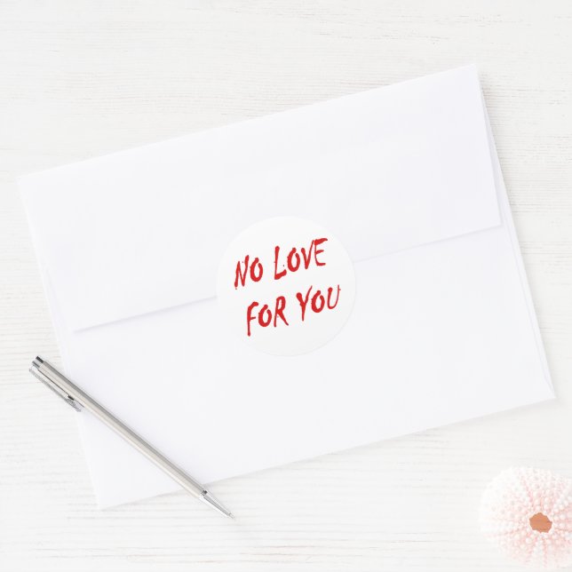 Anti-Valentine's No Love for You Sticker (Envelope)