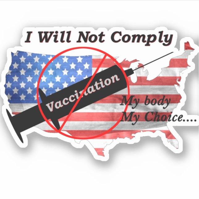 Anti Vax My Body My Choice Red White Blue US Flag (Front)