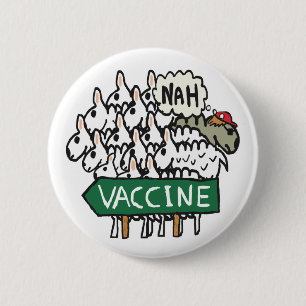 Anti Vax Sheep Vaccination 6 Cm Round Badge