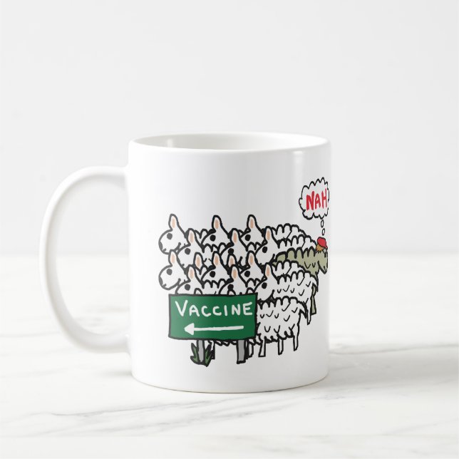 Anti Vax Sheep Vaccination Coffee Mug (Left)