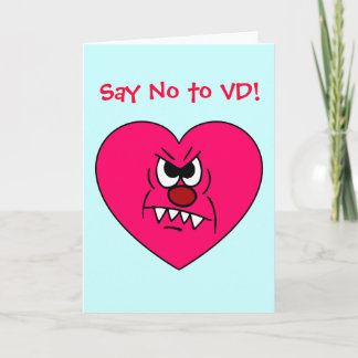 Anti-VD: I hate Valentines Day Angry Heart Face Holiday Card