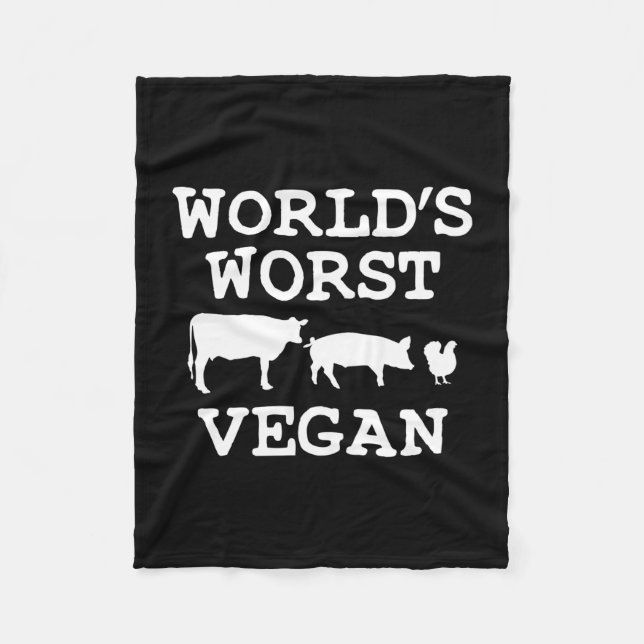 Anti vegan meat-eater bbq grilling pitmaster fleece blanket (Front)