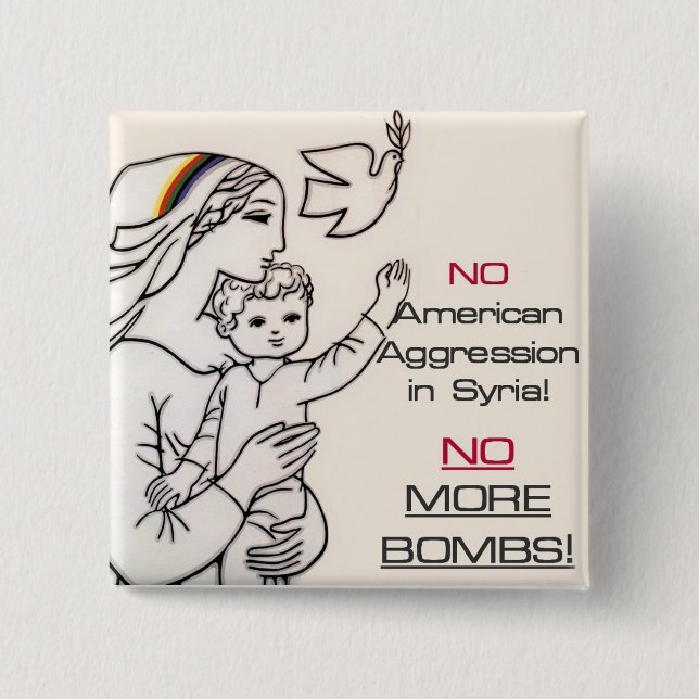 Anti-war Syria button (Front)