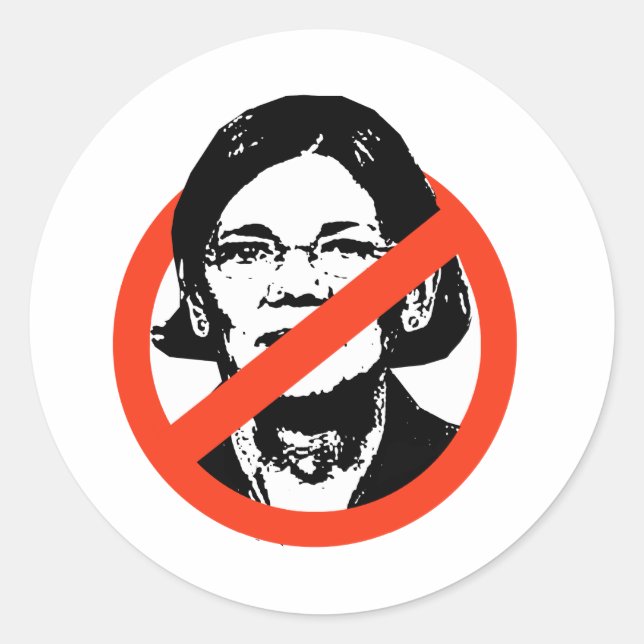 ANTI-WARREN - NO WARREN CLASSIC ROUND STICKER (Front)