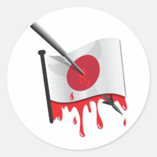 anti-whaling statement harpoon flag classic round sticker