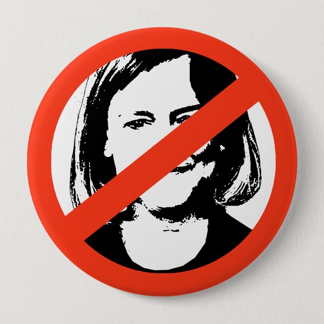 ANTI-WHITMAN / ANTI-MEG WHITMAN 10 CM ROUND BADGE (Front)