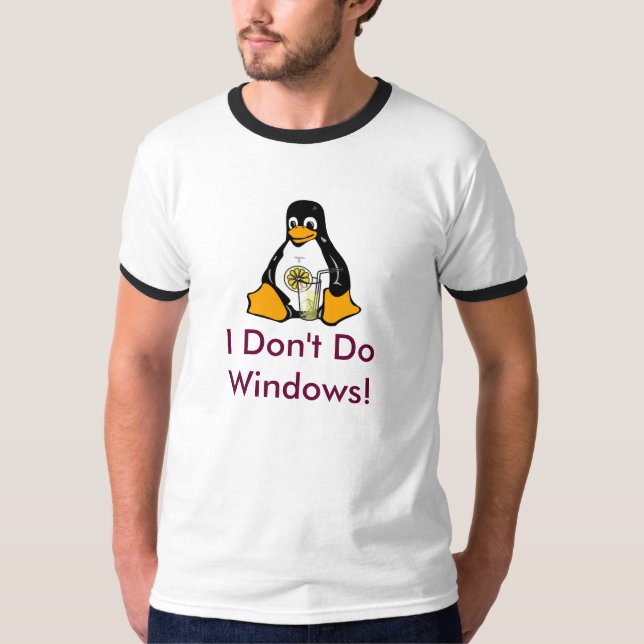 Anti-Windows Tux T-Shirt (Front)