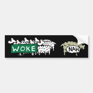 Anti Woke Sheep Bumper Sticker