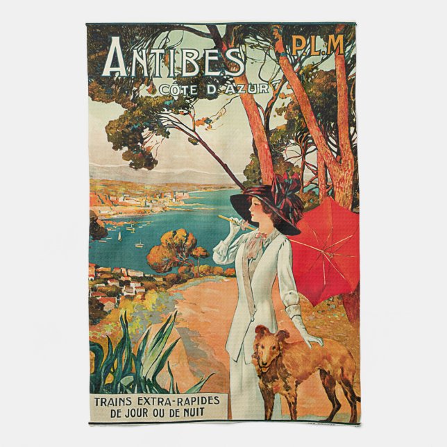 Antibes Cote D'Azur Tea Towel (Vertical)