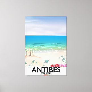 Antibes France Beach poster Canvas Print