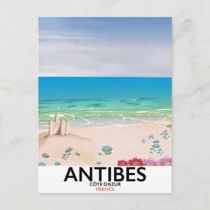 Antibes France Beach poster Postcard