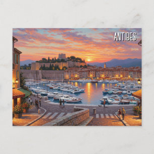 Antibes France Harbour Travel Postcard