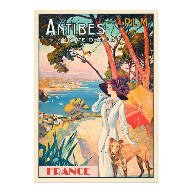 Antibes, France travel poster, Photo Print (Front)