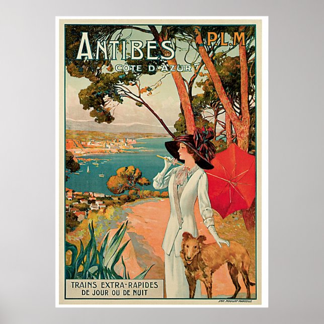 Antibes France Vintage Travel Advertisement Poster (Front)