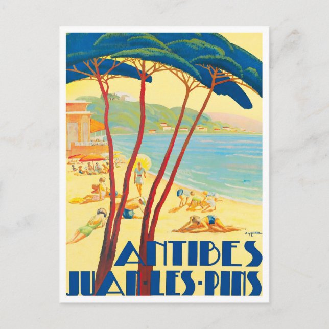 Antibes France vintage travel Postcard (Front)