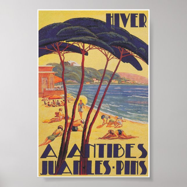 Antibes France Vintage Travel Poster (Front)
