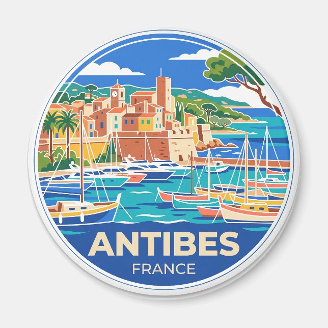 Antibes Harbour France Magnet (Front)