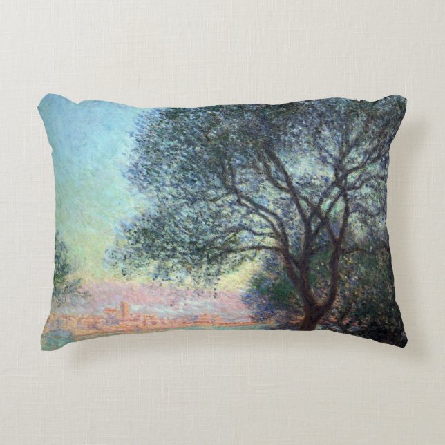 Antibes in the Morning by Claude Monet Decorative Cushion (Front)