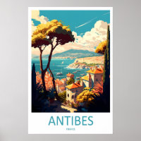 Antibes Vintage Poster National Park Ski Travel