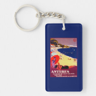 Antibes Vintage PosterEurope Key Ring