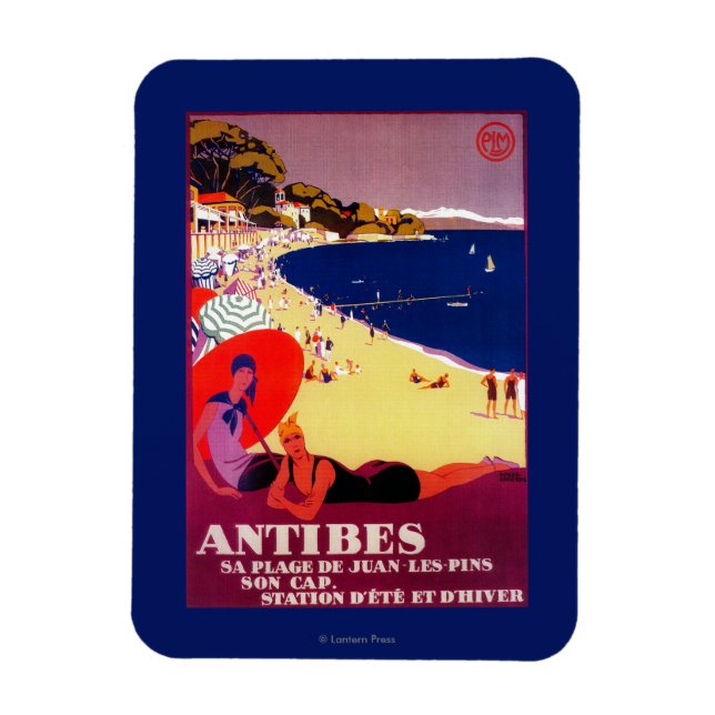 Antibes Vintage PosterEurope Magnet (Vertical)