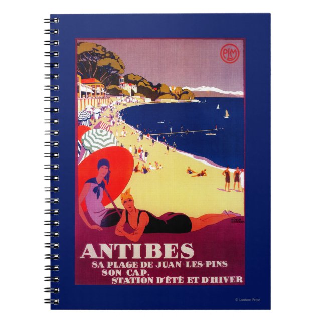 Antibes Vintage PosterEurope Notebook (Front)