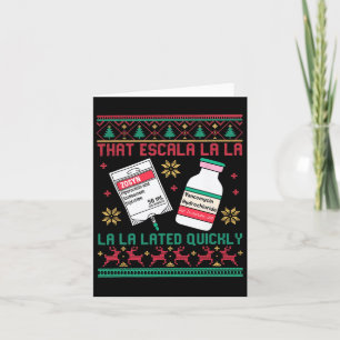 Antibiotic Ugly Christmas Icu Nurse Er Emergency D Card