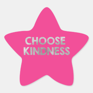 Antibullying Pink Choose Kindness Star Sticker