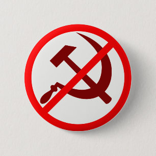 anticommunist 6 cm round badge