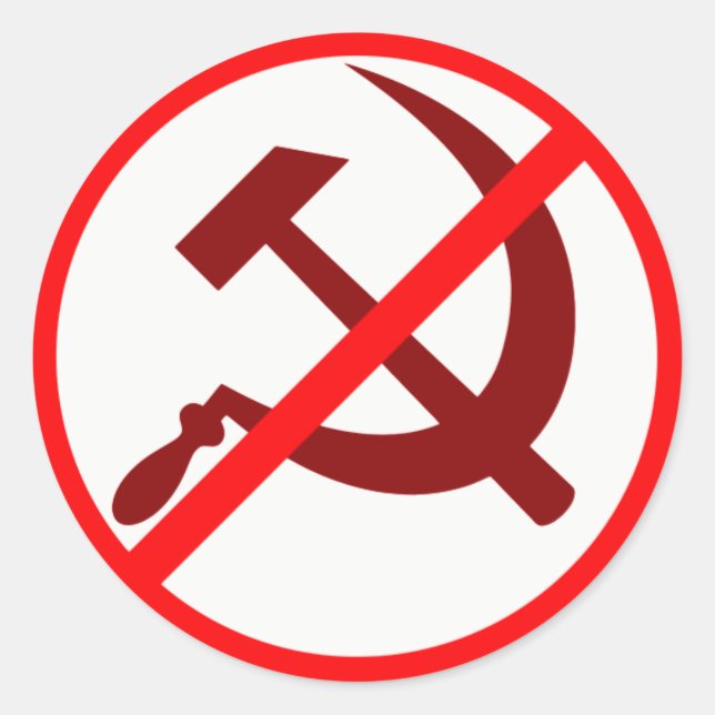 anticommunist classic round sticker (Front)