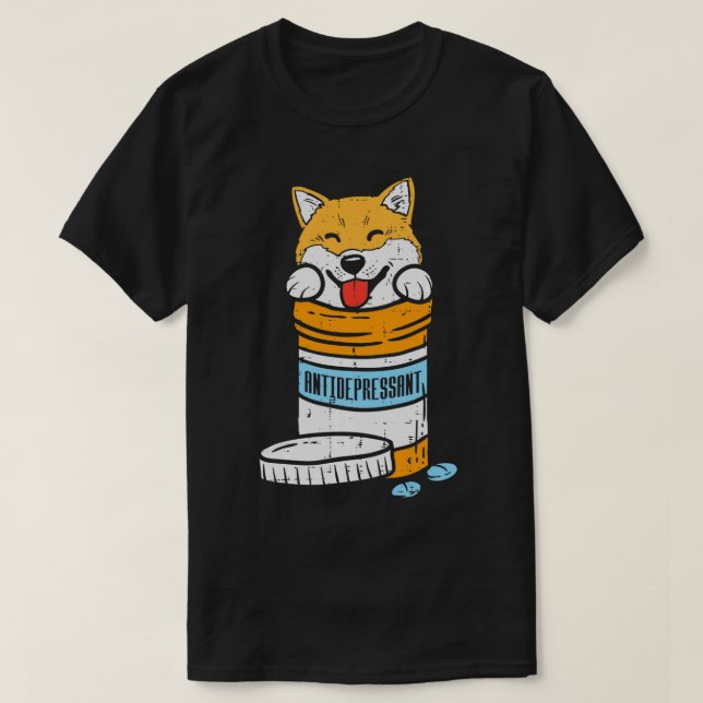 Antidepressant Shiba Inu Akita Japanese Dog Doge M T-Shirt (Design Front)