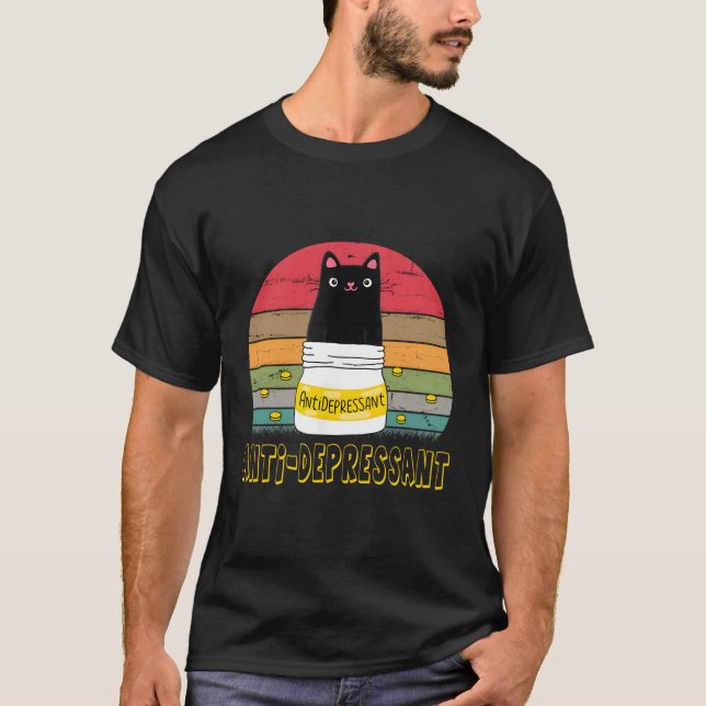 Antidepressants Cat T-Shirt (Front)