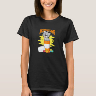 Antidepressants Gray Cats Natural Stripes Pattern T-Shirt
