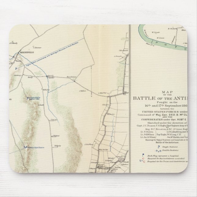 Antietam, Suffolk, Gettysburg Mouse Mat (Front)