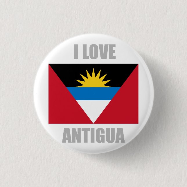 Antigua And Barbuda 3 Cm Round Badge (Front)