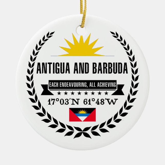 Antigua and Barbuda Ceramic Tree Decoration (Front)