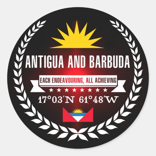 Antigua and Barbuda Classic Round Sticker (Front)