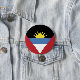 Antigua and Barbuda flag 7.5 Cm Round Badge