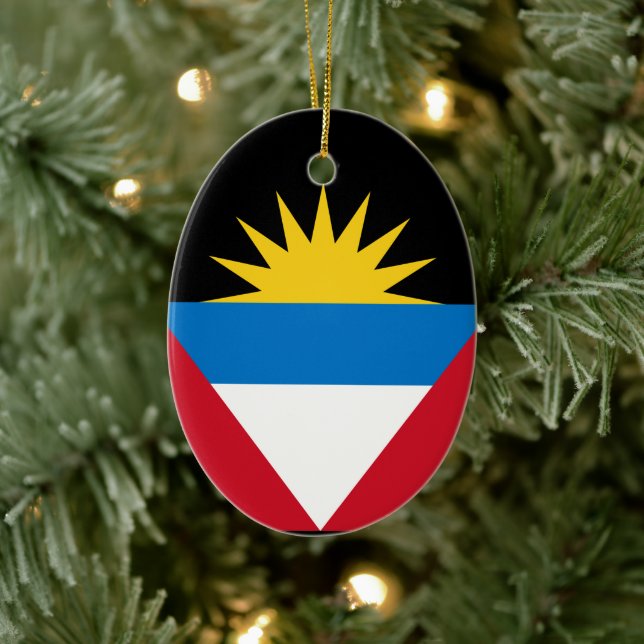Antigua and Barbuda Flag Ceramic Tree Decoration (Tree)