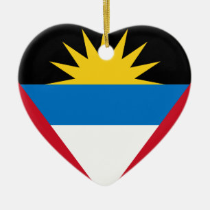 Antigua and Barbuda Flag Ceramic Tree Decoration