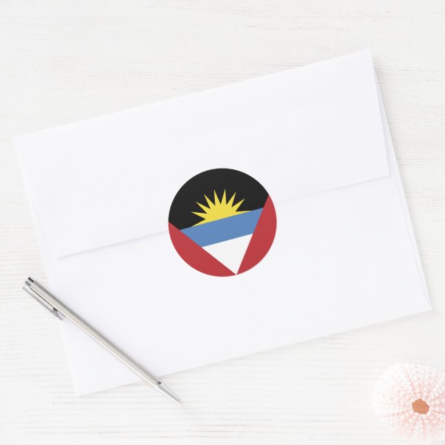 Antigua and Barbuda flag Classic Round Sticker (Envelope)