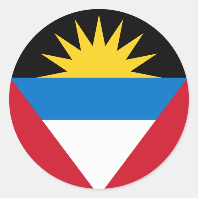 Antigua and Barbuda Flag Classic Round Sticker (Front)