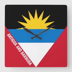 Antigua and Barbuda Flag Dazzling Patriotic Square Wall Clock