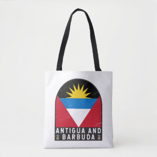 Antigua and Barbuda Flag Emblem Distressed Vintage Tote Bag