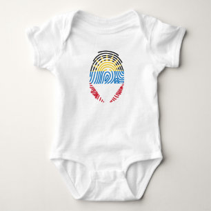Antigua and Barbuda Flag Fingerprint Baby Bodysuit