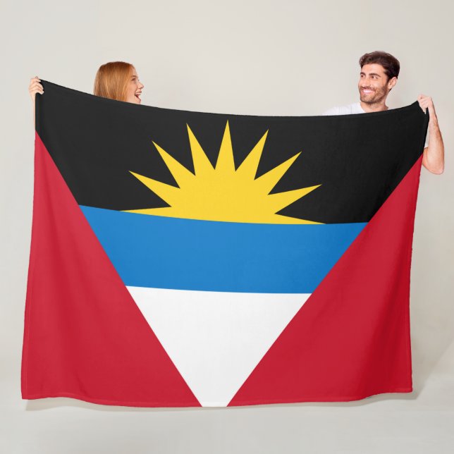 Antigua and Barbuda Flag Fleece Blanket (In Situ)