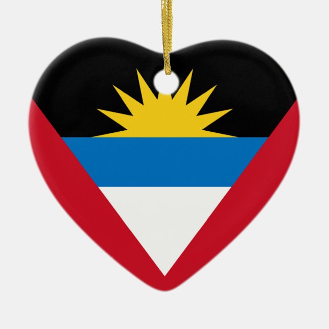 Antigua and Barbuda Flag Heart Ornament (Front)