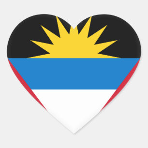 Antigua and Barbuda Flag Heart Sticker